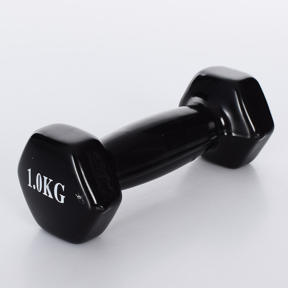 Гантель для фітнесу з вініловим покриттям 2шт G0289-B 1кг, фото 1