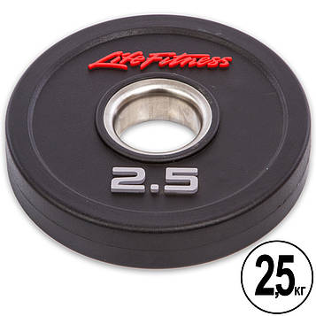 Диски (диски) поліуретанові LIFE FITNESS GC-80154-2.5 51 мм 2.5 кг чорний