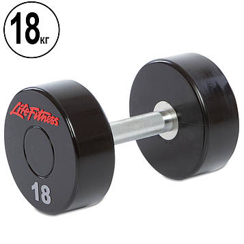 Гантель суцільна професійна LIFE FITNESS GA-80081-18 1 шт 18 кг
