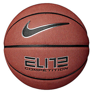 М'яч баскетбольний Nike Elite Competition 2.0 Amber/Black/Metallic Silver/Black розмір 7 N.000.2644.855.07