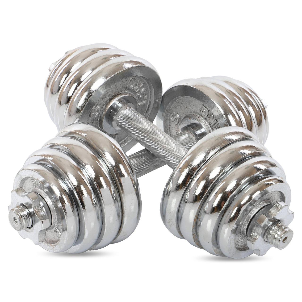 Гантелі розбірні хромовані 2шт по 10кг GA-80002-20, фото 1