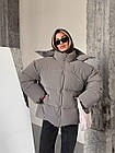Жіноча зимова куртка сіра до -25*С Blaid з капюшоном, фото 4