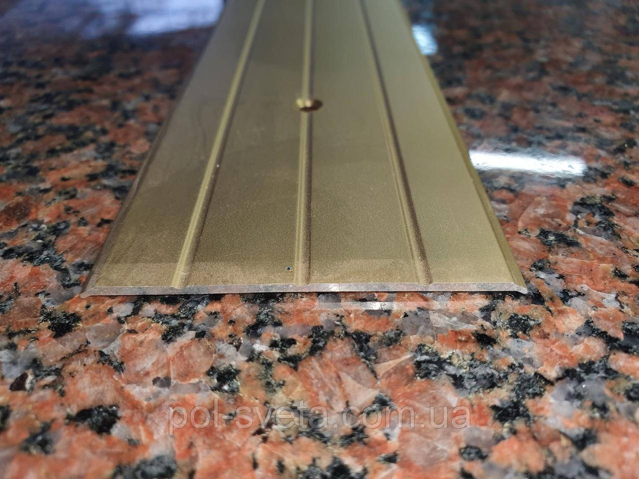 Підлоговий поріг алюмінієвий гладкий 60х2.5 мм, золото, фото 1