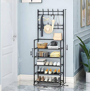 Підлогова стійка — вішалка для одягу та взуття WH9106-5 Black, 60*28*171