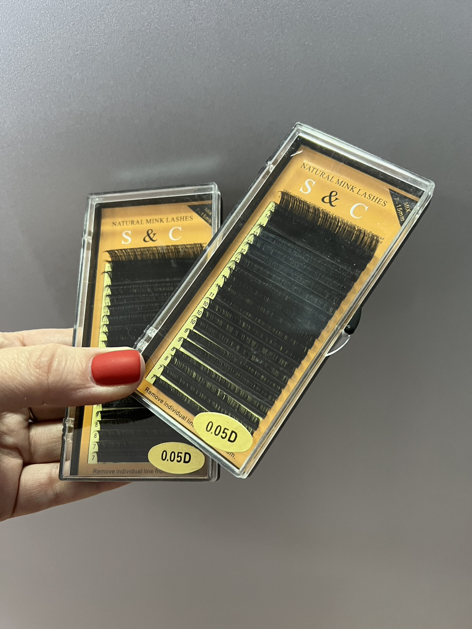 Чорні вії S&C, мікс D/0.05 (7-15 мм), 20 ліній