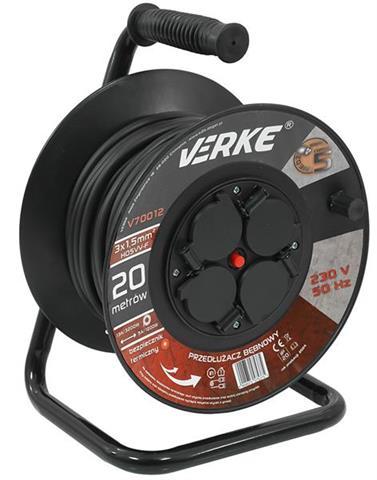 Кабель на котушці Verke V70012 подовжувач з розетками