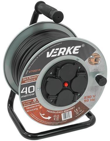 Кабель на котушці Verke V70014 подовжувач з розетками
