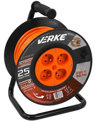 Кабель на 4 розетки Verke V70010 подовжувач із розетками