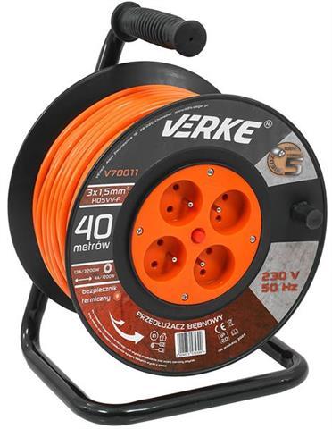 Кабель на 4 розетки Verke V70011 подовжувач із розетками
