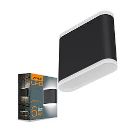 Архітектурний LED світильник VIDEX |6W, 2700K, AC220V-240V, IP54| Чорний VL-AR06-062B