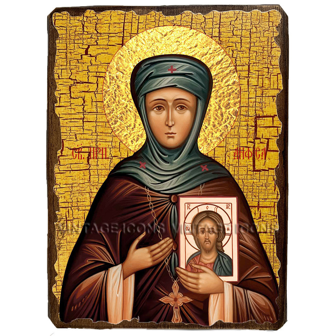 Ікона Анфіса Мантінейська преподобна ,ікона на дереві 130х170 мм, фото 1