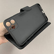 Чохол-книга для Apple iPhone 11 Pro Max чохол з хлястиком із захистом камери на айфон 11 про макс чорна b6r, фото 4