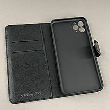Чохол-книга для Apple iPhone 11 Pro Max чохол з хлястиком із захистом камери на айфон 11 про макс чорна b6r, фото 3
