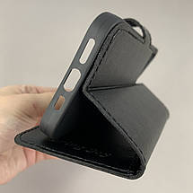 Чохол-книга для Apple iPhone 12 Pro чохол книжка з хлястиком на телефон айфон 12 про чорна b6r, фото 4