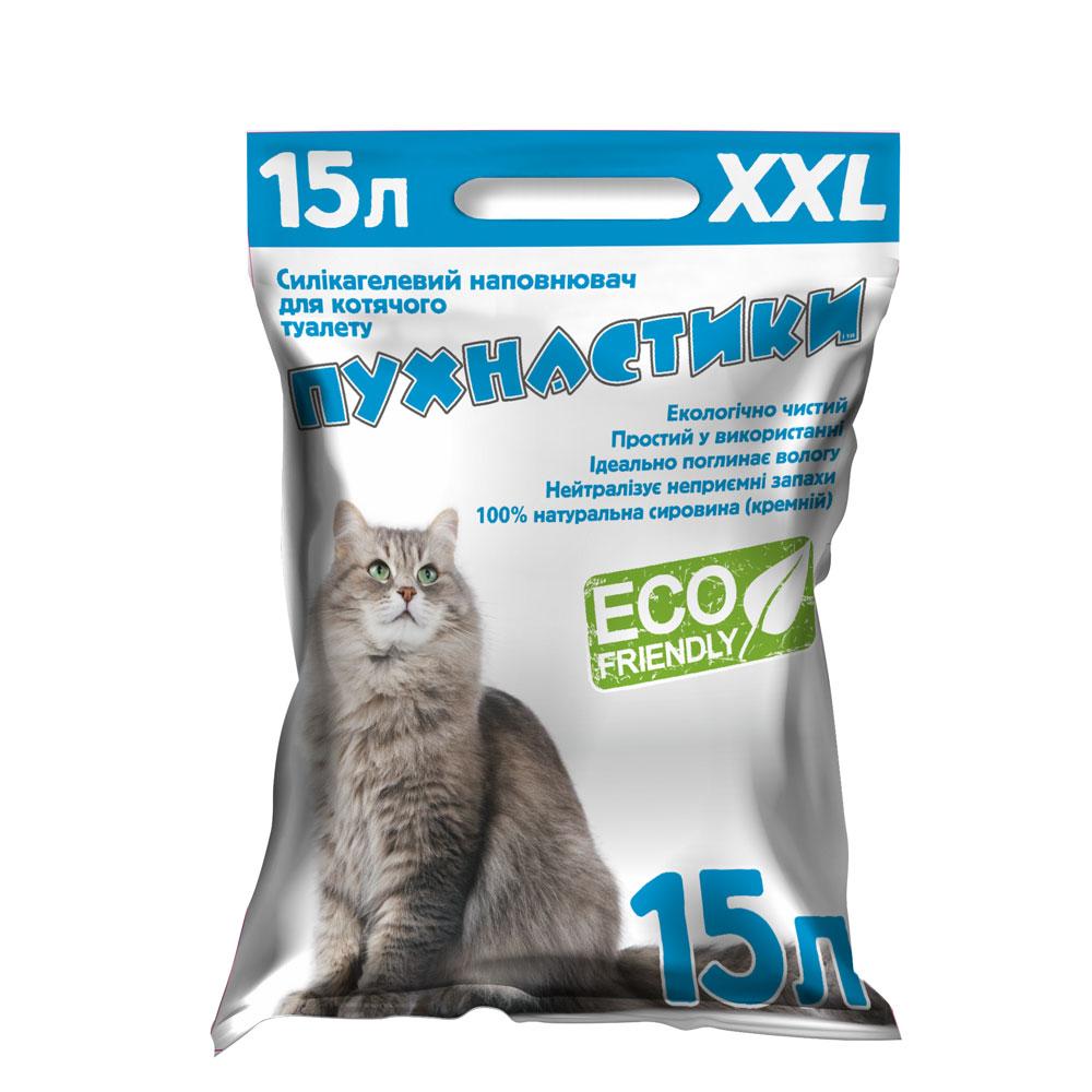 Силікагелевий наповнювач для котячого туалету "Пухнастики" 15 л