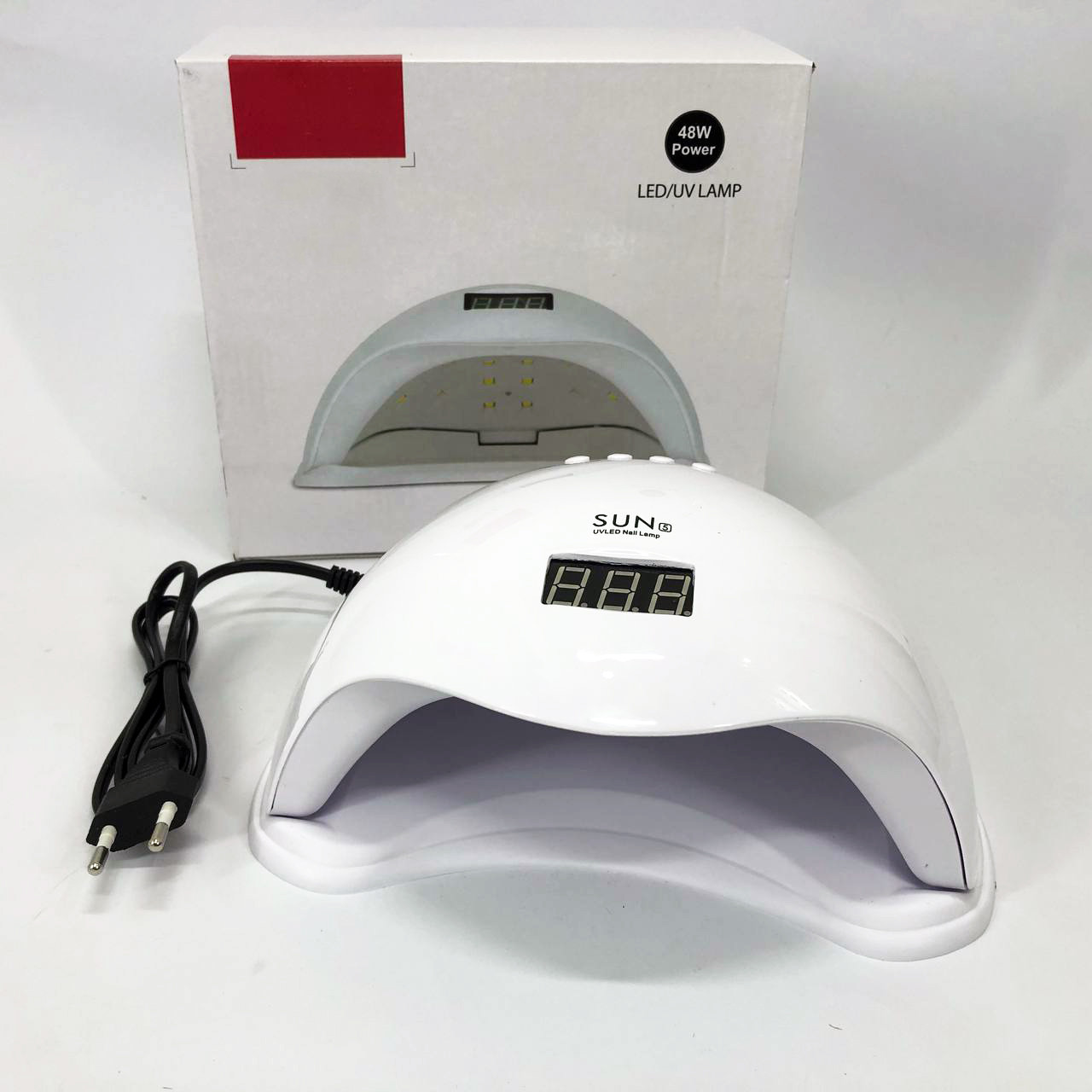 Лампа для манікюру Sun 5 nail lamp FD93-1 led для сушіння гель-лаку з таймером для домашнього використання
