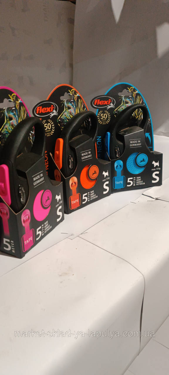 Рулетка повідець Flexi neon S 5м 15 кг, фото 1