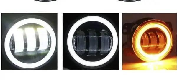 Протитуманні фари LED універсальна 3,5 дюйма 90мм туманка +drl ДХО глазки поворот, фото 1