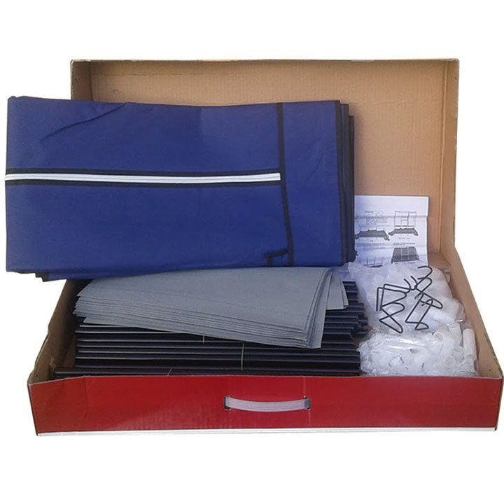 Шафа тканинна 3 секції складана з каркасом STORAGE WARDROBE 175 х 130 х 45 см Каркасна. Колір: синій AuraHome