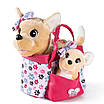 Інтерактивна м'яка іграшка Собачка та цуценя в сумочці переносці Вихованець на повідку ходить співає англійською, фото 6