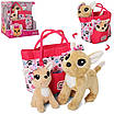 Інтерактивна м'яка іграшка Собачка та цуценя в сумочці переносці Вихованець на повідку ходить співає англійською, фото 4