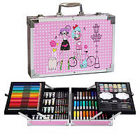 Дитячий набір для творчості Суперподружки 145 предметів в скринці Рожевий