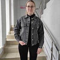 Джинсова сіра куртка over size