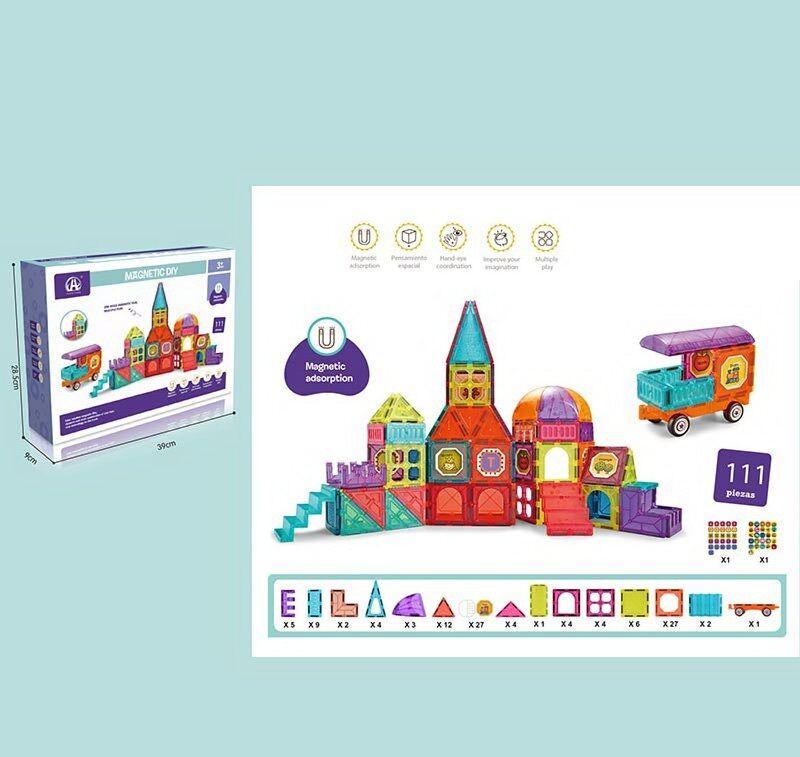 Магнітний конструктор Magnetic Замок на 111 деталей, фото 1
