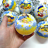 Набір новорічних іграшок 6 шт 8 см | прикраси ялинкові українські патріотичні | новорічні іграшки, фото 4