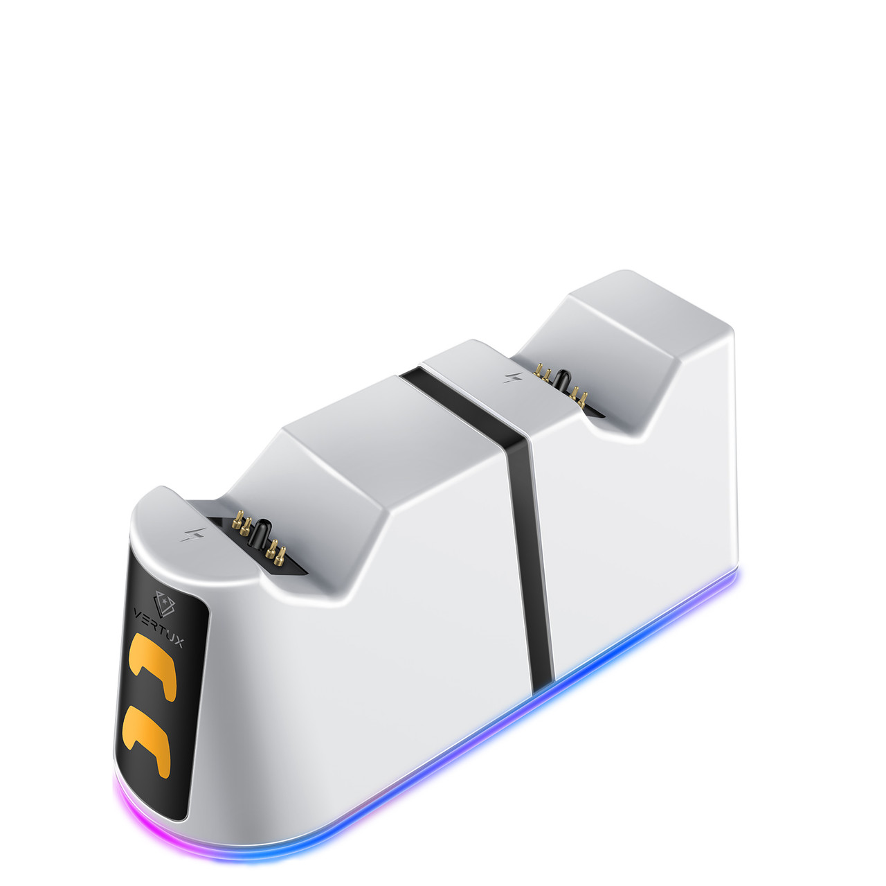 Зарядна станція Vertux DuoDock-PS5 для двох геймпадів PlayStation 5 Dualsense White (duodock-ps5), фото 1