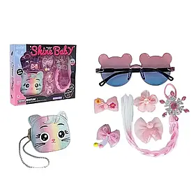 Набір прикрас для дівчаток (сумочка, кольорове пасмо, заколки, окуляри) G 777-2