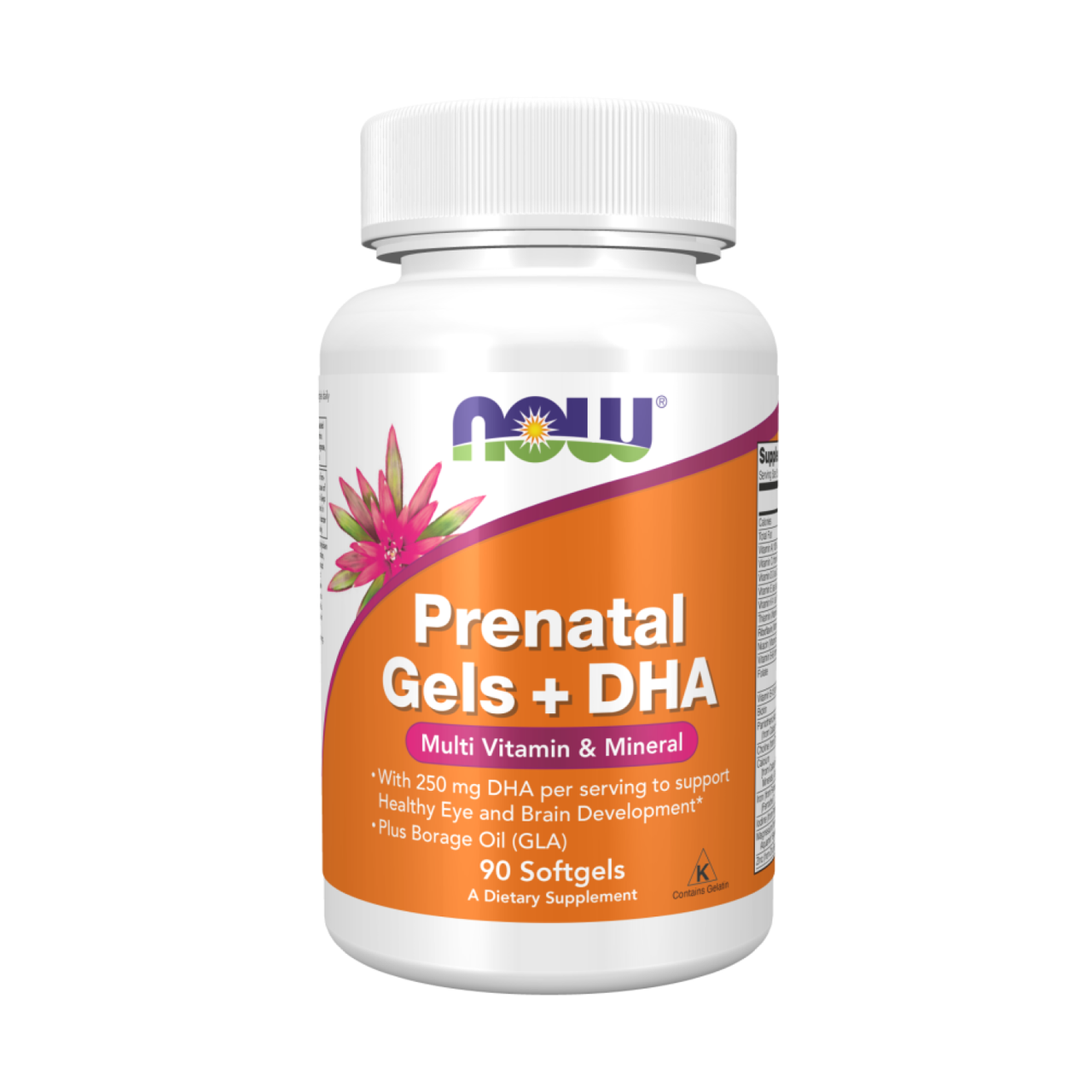 Вітаміни для вагітних Now Foods Prenatal+DHA 90 капсул