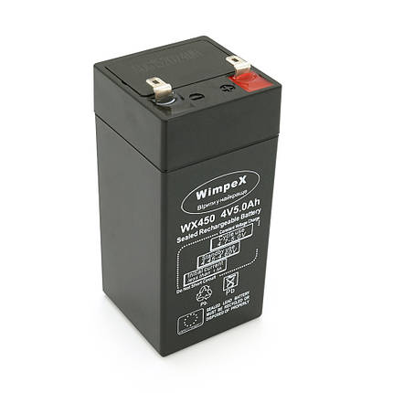 Акумуляторна батарея Wimpex WX450 4 V 5 Ah (47 x 47 x 100 (105))0.440 kg Q30, фото 1