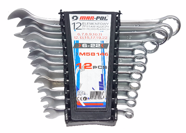 Храпові ключі Торцеві гайкові ключі 6-22 мм, Набір ключів для ремонту, Ключі для монтажу M58146, фото 1