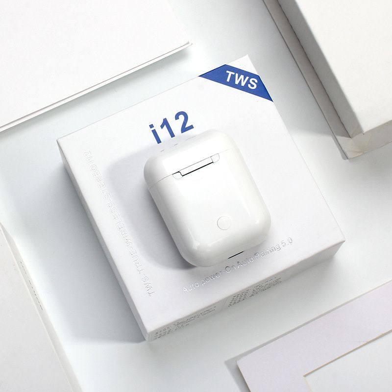 Бездротові навушники i12 TWS з сенсорним керуванням і зарядним кейсом
