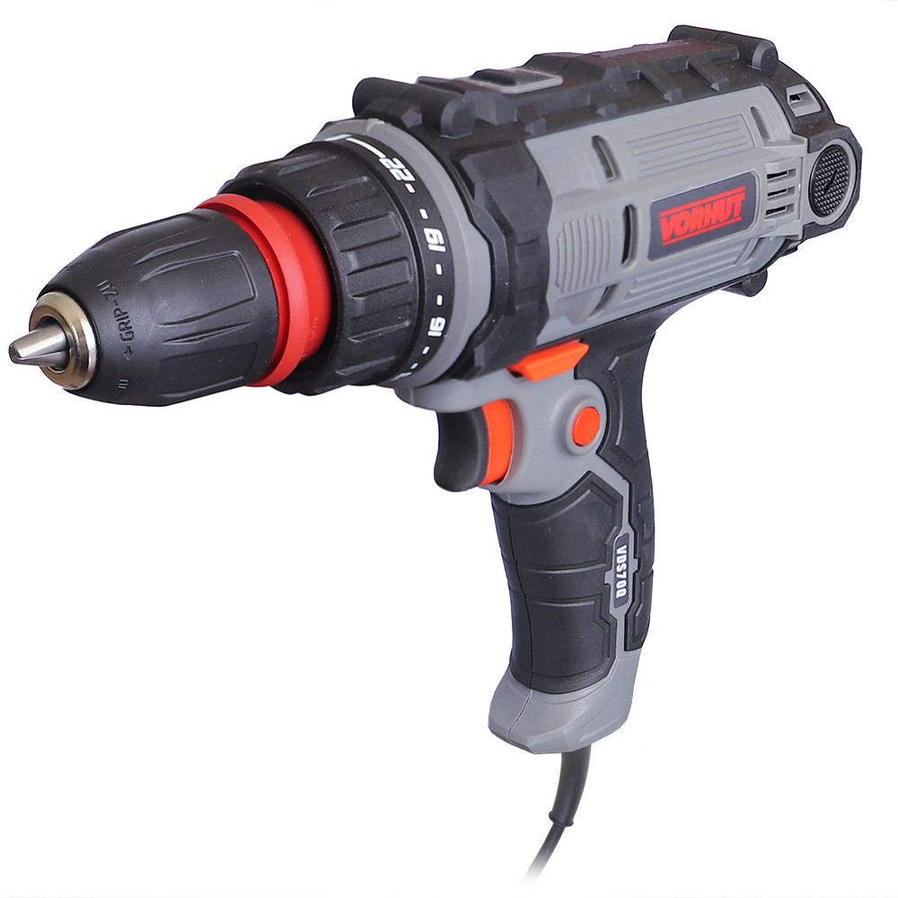 Дриль шуруповерт мережевий VDS70Q, 700Вт, дві швидкості 0-400/0-1600 об/хв, змінний патрон, кабель 4 Vorhut 34-013, фото 1