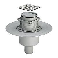 Трап із сухим закривомVIEGA ф50, неірж, решітка 100*100, верт. пластик 583224