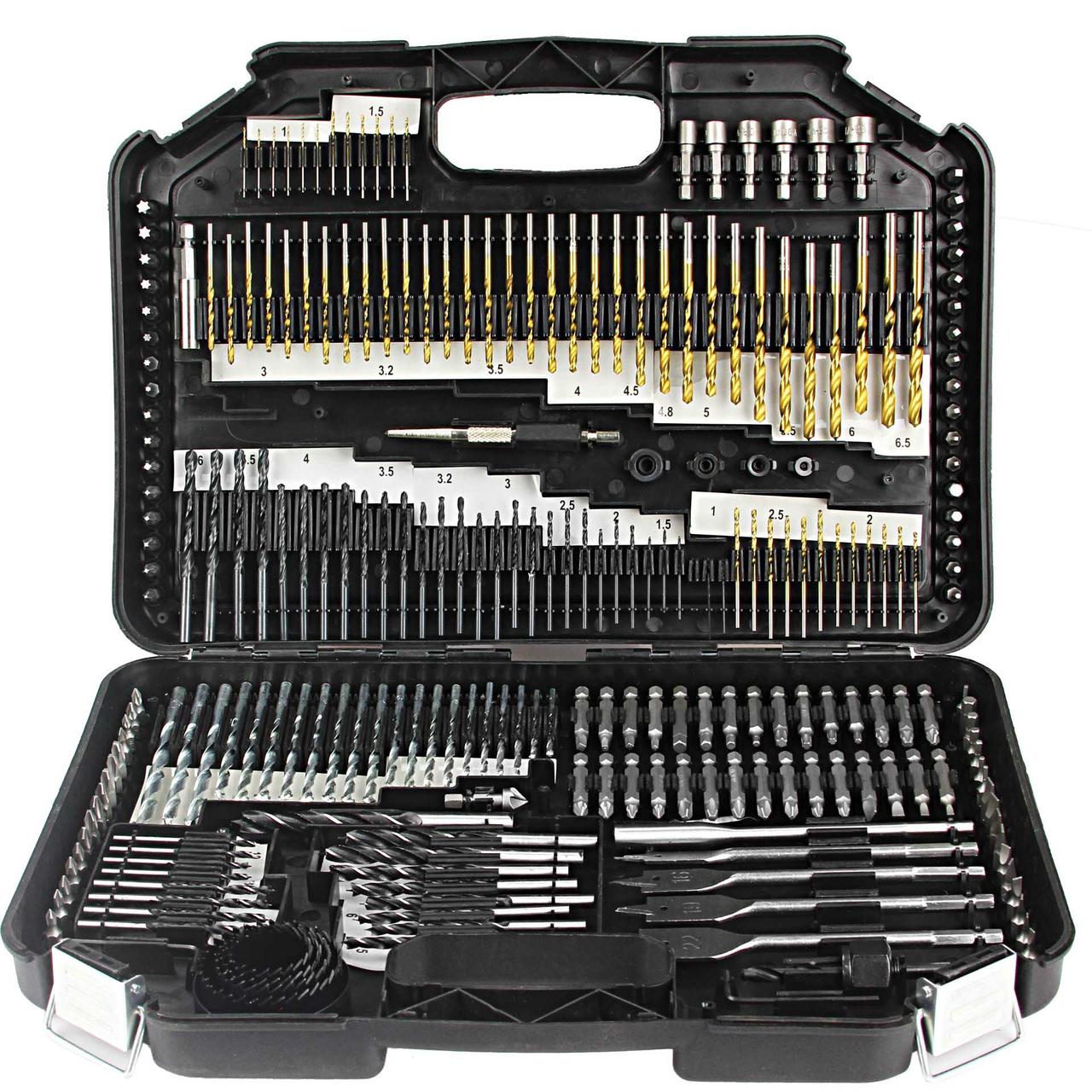 Набір свердел Mar-Pol M22330, 246 шт. для металу, дерева та бетону, фото 1