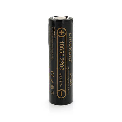 Акумулятор 18650 Li-Ion LiitoKala Lii-22A, 2200mah (2100-2300mah), 3.7 V (2.75-4.2V), Black, PVC BOX Q2, ціна, фото 1