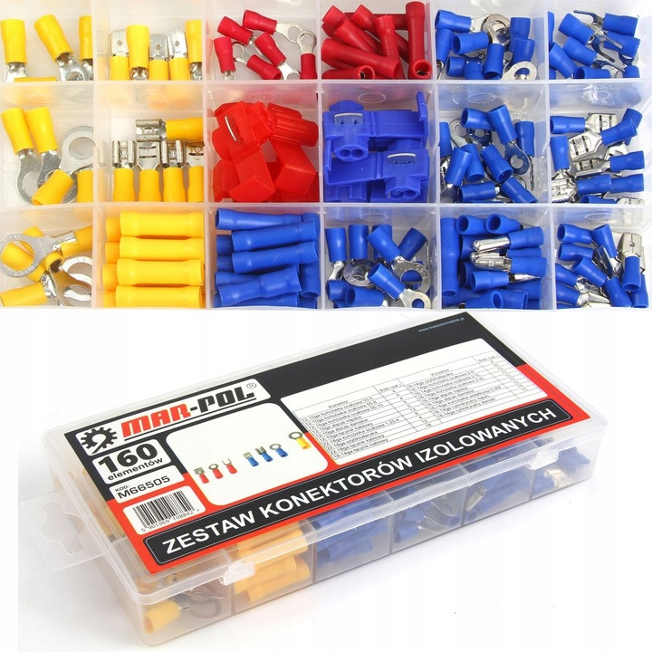 Набір ізольованих конекторів, M66505, 160 шт., універсальний комплект, фото 1