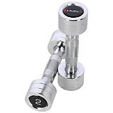 Хромовані гантелі 2 кг CHD02 (2 шт.) HMS, фото 2