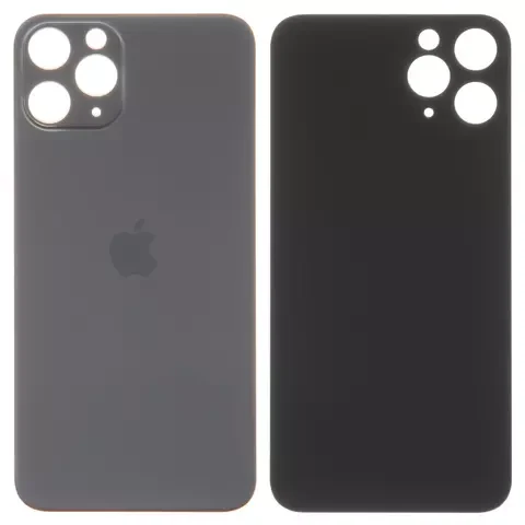 Задня панель корпусу для iPhone 11 Pro, сіра, потрібно зняти скло камери, small hole, matte space gray, фото 1