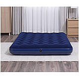 Матрац надувний Bestway Flocked 191x137 см, синій, фото 3