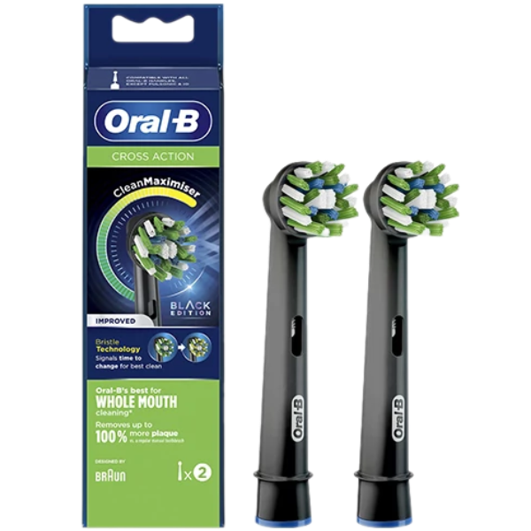 Насадка на зубні щітки Oral-B EB50BRB Cross Action CleanMaximiser Black (2 шт.)