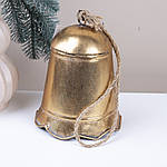 Дзвінок металевий золотистий зістарений 15 см