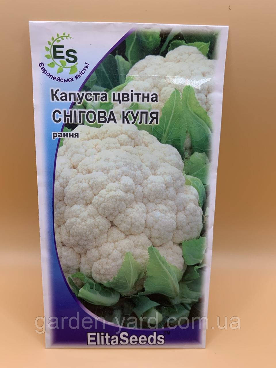 Насіння ранньоі цвітноі капусти Снігова куля 1г. ElitaSeeds