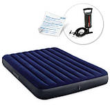 Матрац надувний Intex 64759 - 68612 з насосом 203 х 152 см, чорно-синій, фото 2