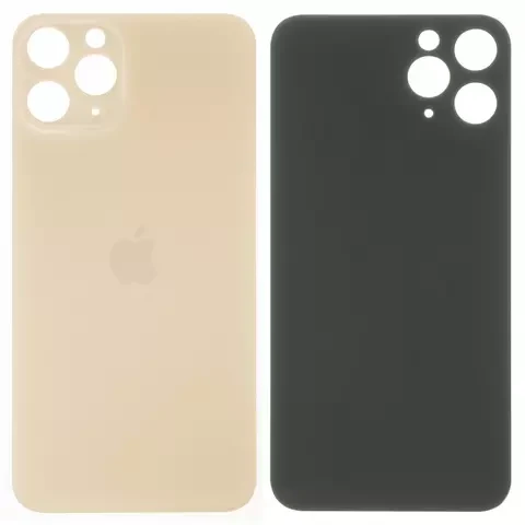 Задня панель корпусу для iPhone 11 Pro, золотиста, потрібно зняти скло камери, small hole, matte gold, фото 1