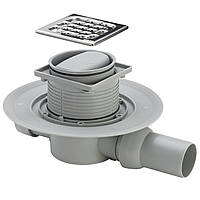 Трап із сухим закривом VIEGA ф50, неірж., решітка 100*100, горизонт. 583217