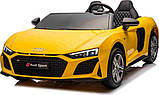 Дитяча акумуляторна машинка Audi Spyder R8 LIFT Жовта, фото 3